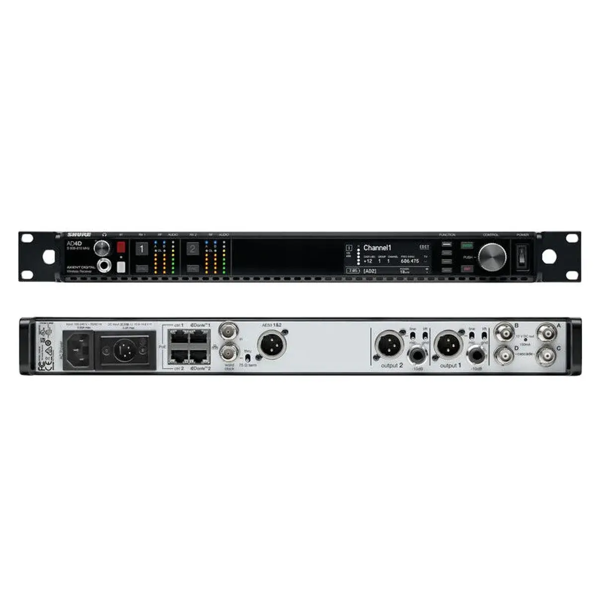 Shure AD4D Axient Digital Ricevitore 2ch G56 (470-636 MHz)